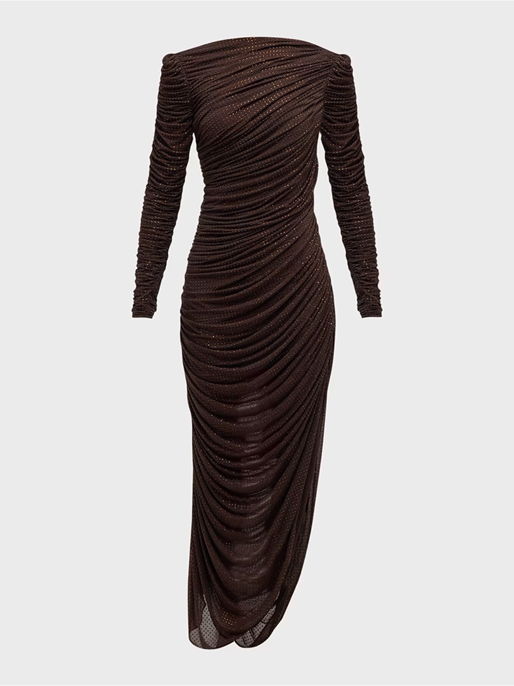 SIMKHAI Crystal-Embellished Ruched Jersey Maxi Dress